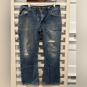 Ariat Jeans Mens 34-30 Blue Denim FR Flame‎ Resistant M3 Loose Fit Straight Work